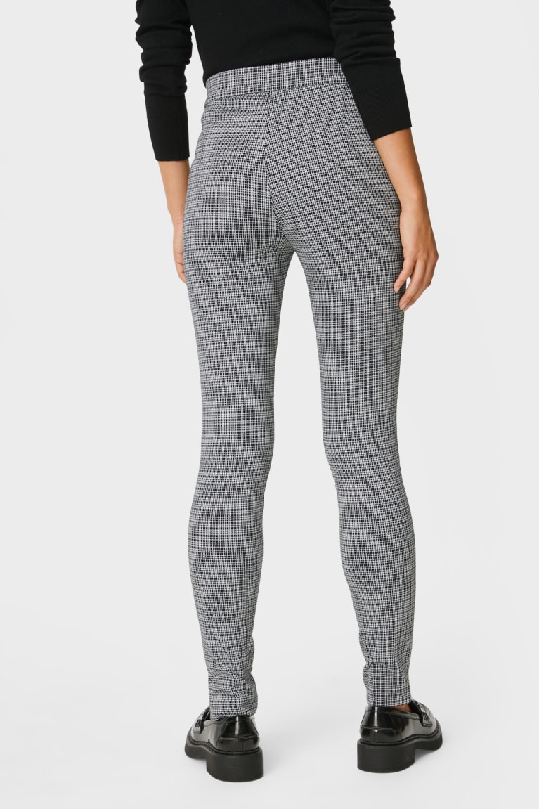  Blanche Pantalons C&A Leggings Recycled Check - france DNS-5161955