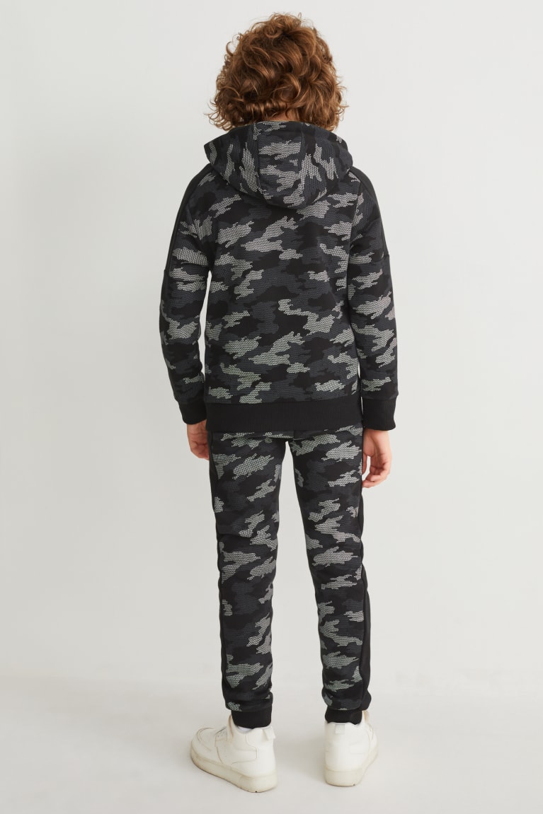  Camouflage Pantalons C&A Set Zip-through With Hood And Joggers 2 Piece - france CNH-8943169