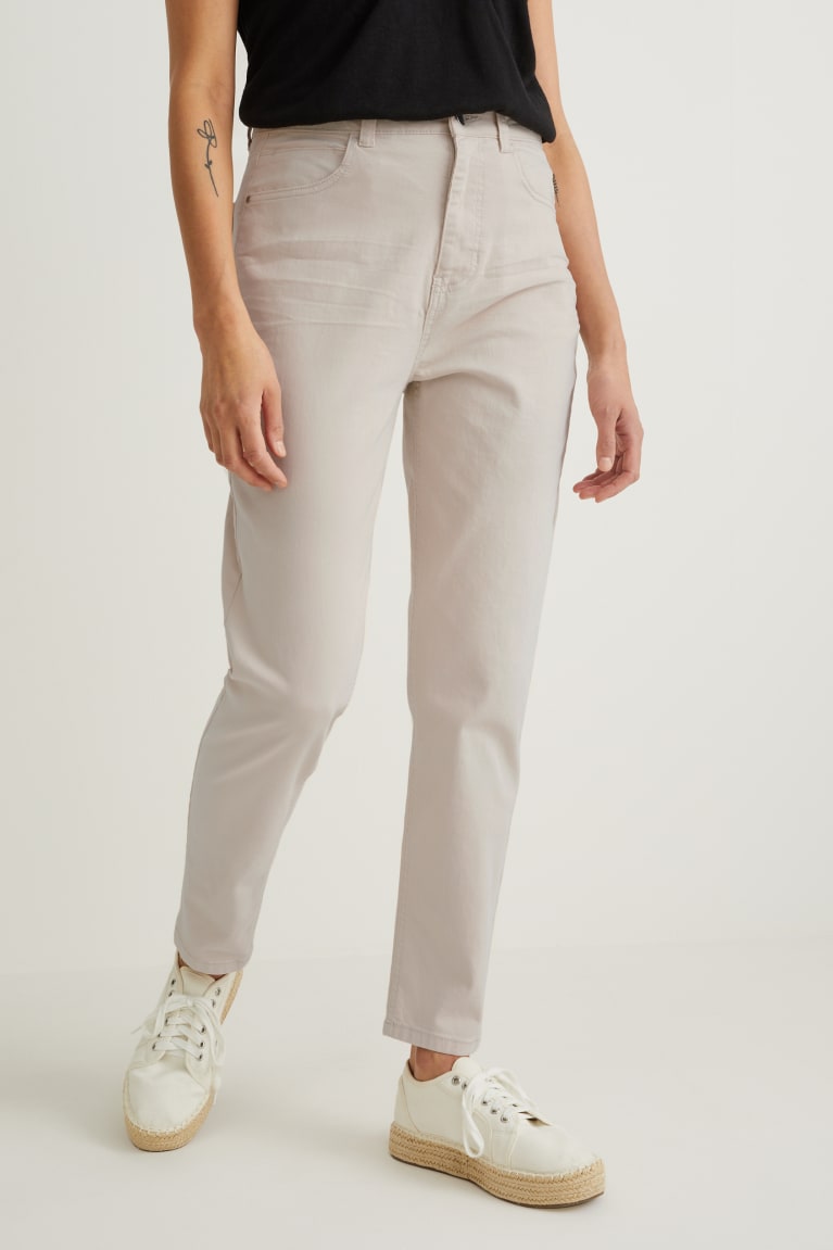  Creme Pantalons C&A High Taille Regular Fit - france VBY-2096603