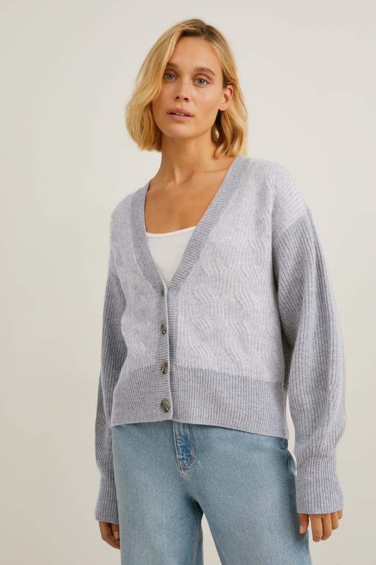  Grise Cardigan C&A Cashmere - france XVC-8748651