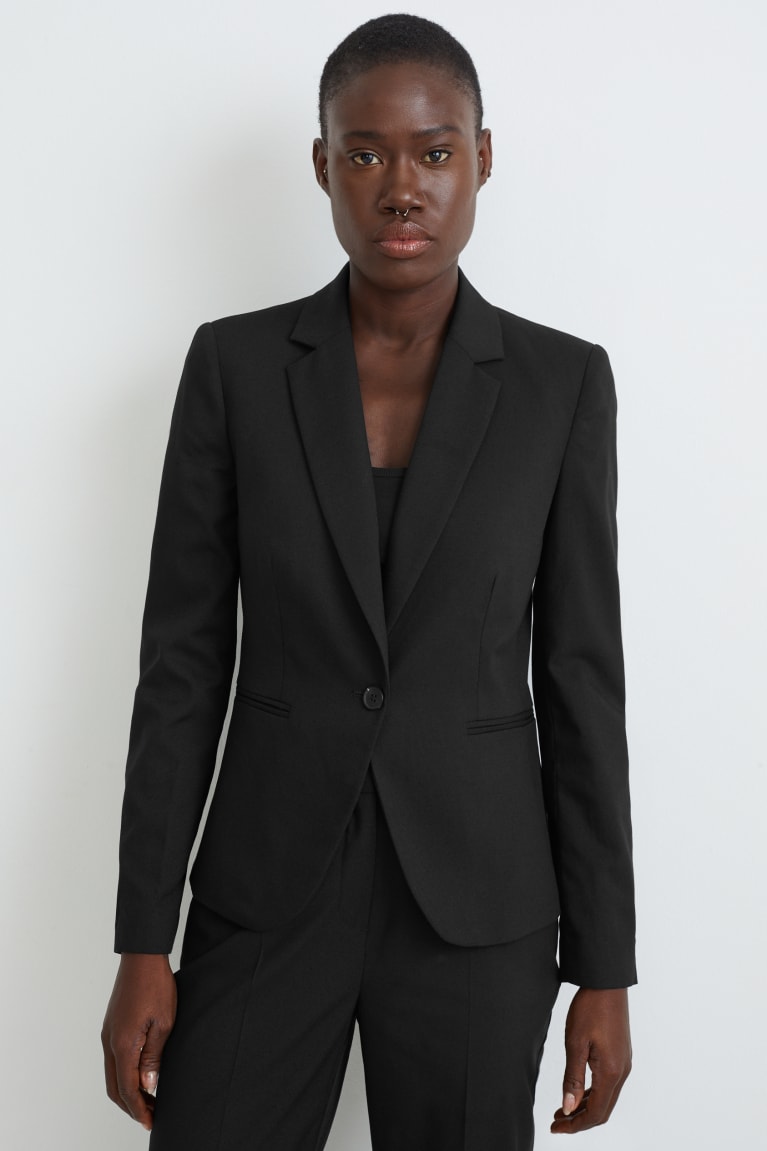  Noir Blazer C&A Business Fitted Recycled - france AVE-2327419