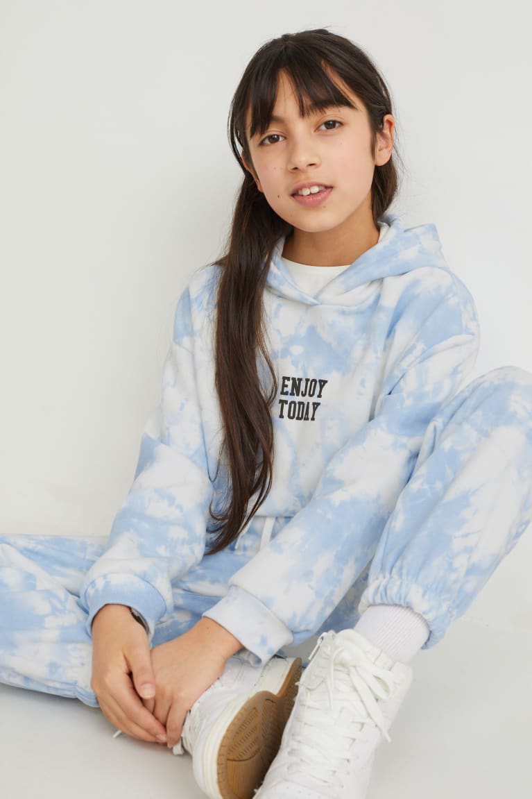  Blanche Bleu Clair Sweat à Capuche C&A Set And Joggers 2 Piece - france UGT-6223983