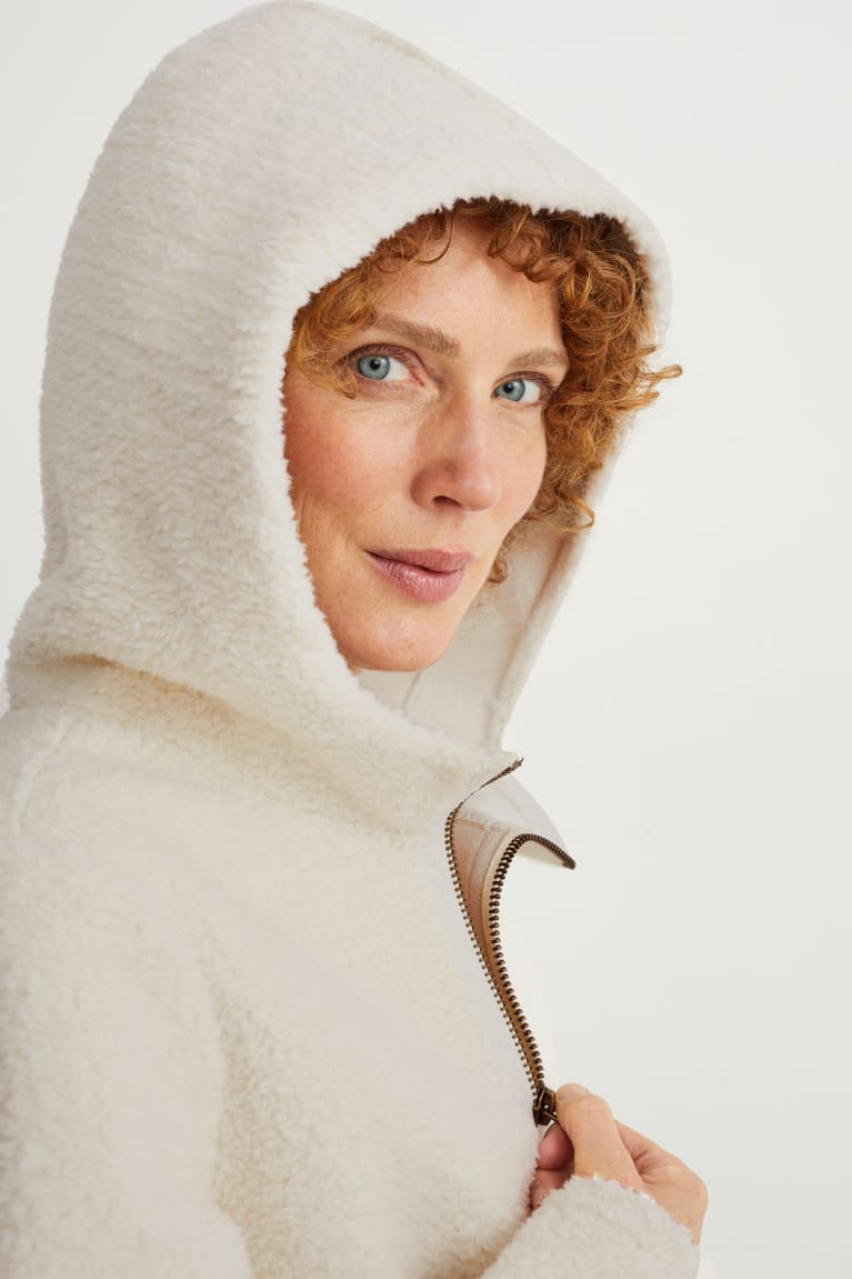  Blanche Manteaux C&A Teddy Fur With Hood - france AYX-6688288