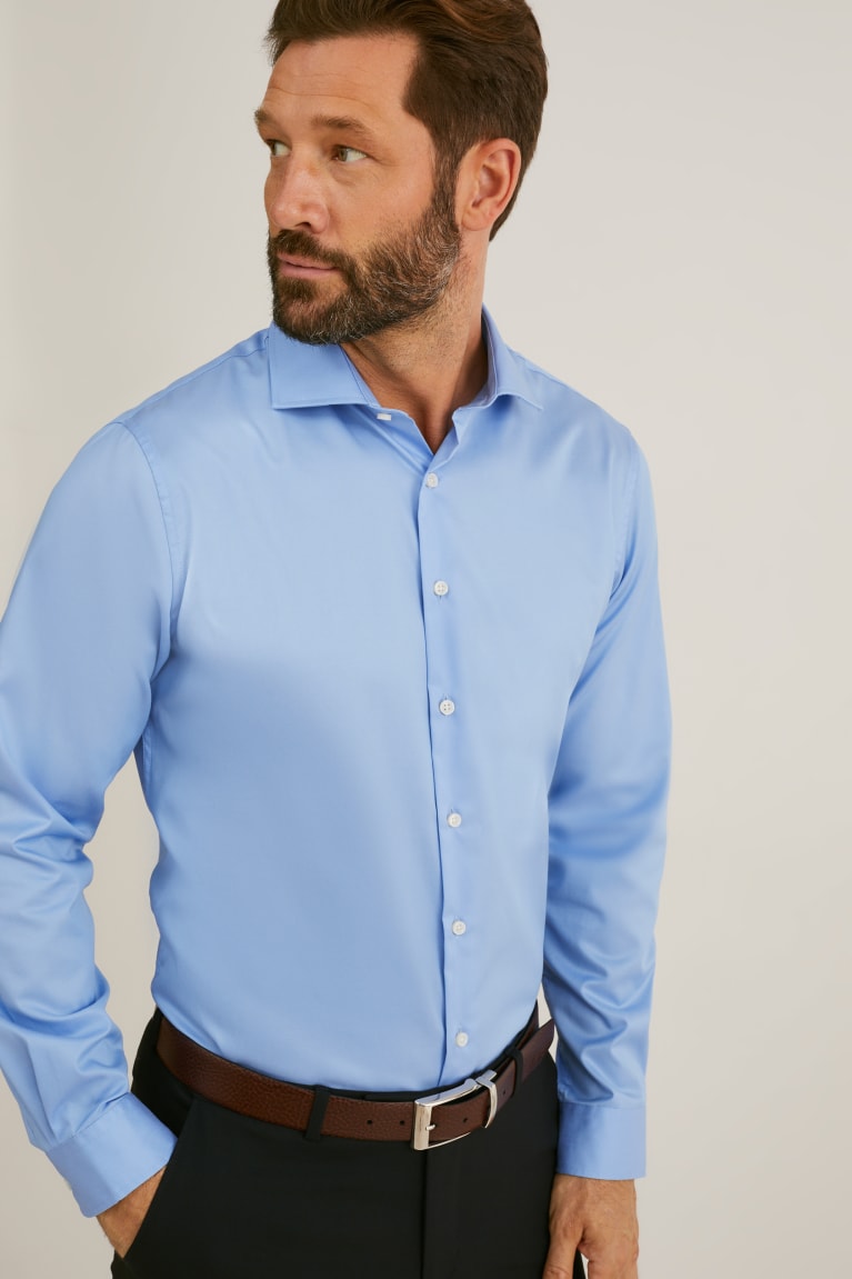  Bleu Clair Chemises C&A Business Regular Fit Cutaway Collar Easy-iron - france SBT-2401443