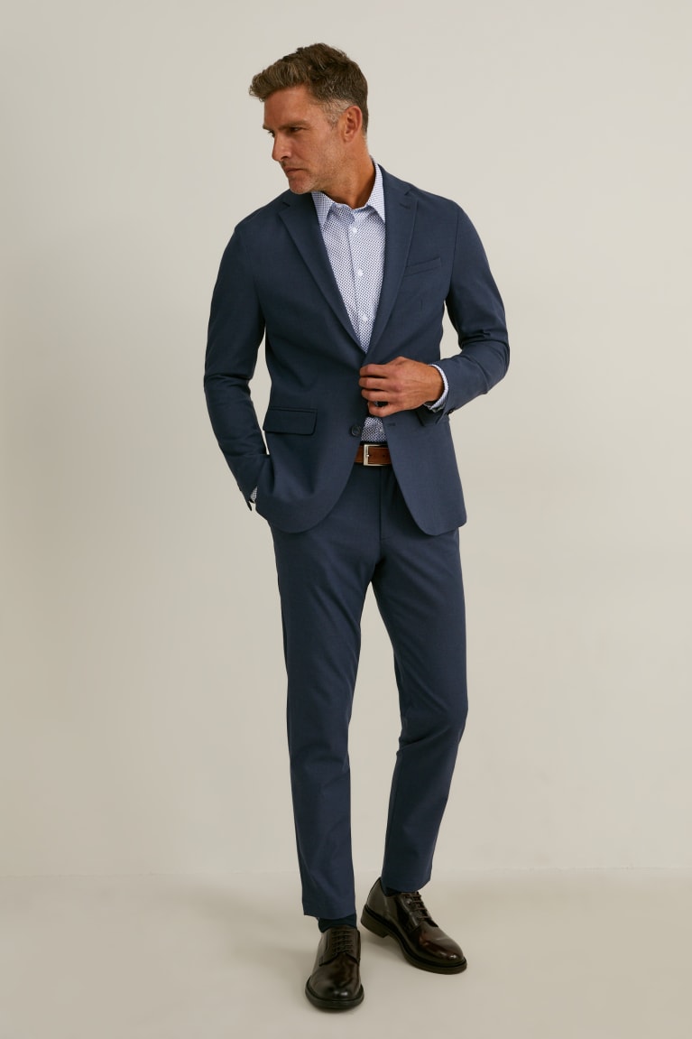  Bleu Clair Chemises C&A Business Slim Fit Kent Collar Easy-iron - france RII-7157838