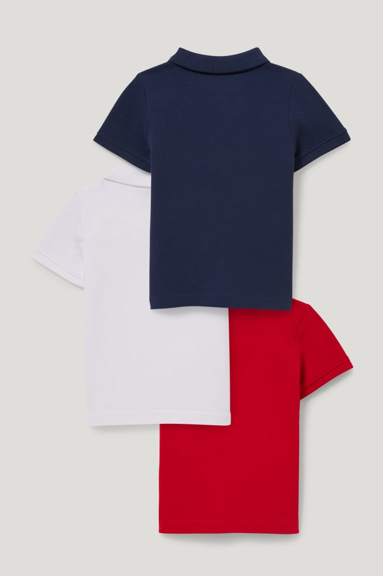  Rouge Bleu Chemises C&A Multipack Of 3 Polo With In-conversion Coton - france IEJ-6335405