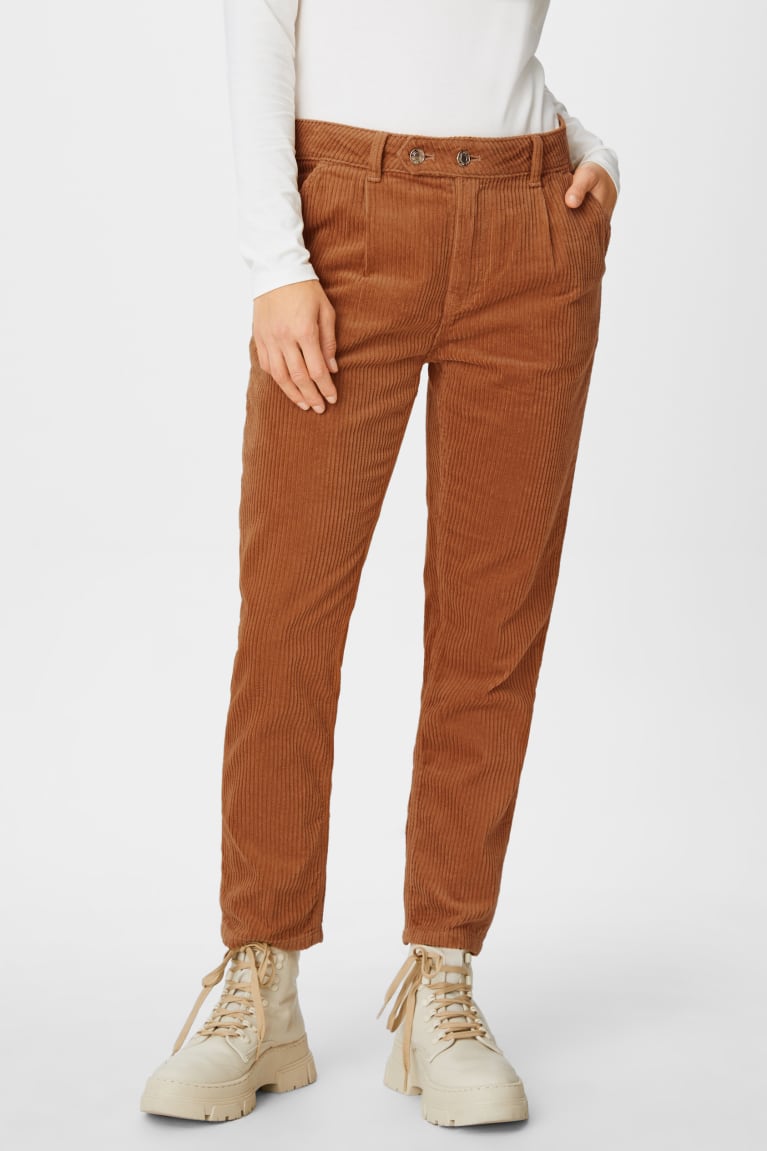  Havanna Pantalons C&A Corduroy Droit Tapered Fit - france OWO-0534519