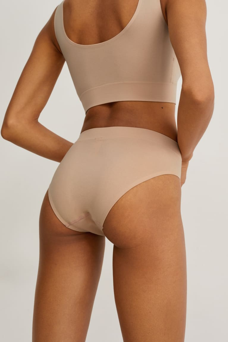  Beige Sous Vêtement C&A Briefs One Size Fits More - france ZAX-9754481