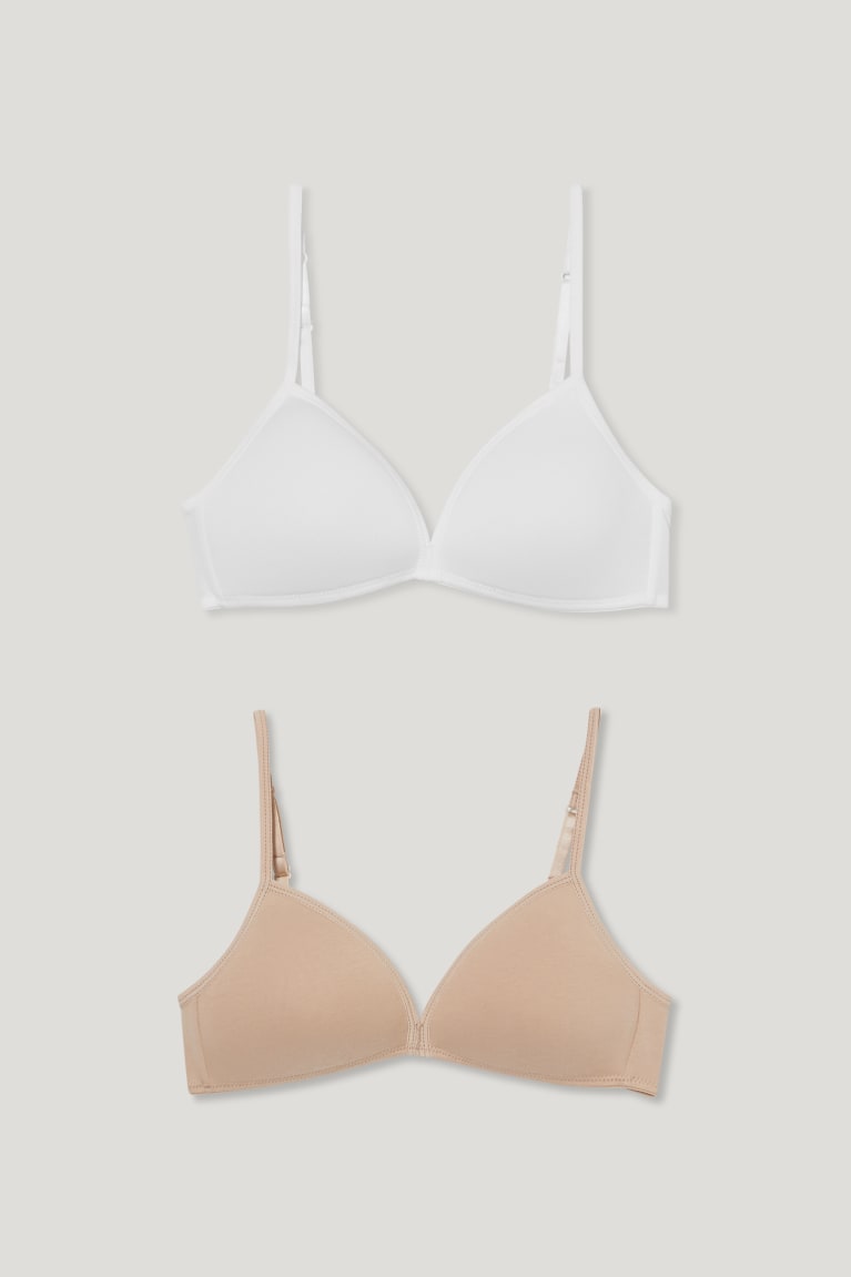  Beige Sous Vêtement C&A Multipack Of 2 Non-wired Bra Rembourré Organic Coton - france QBG-5987940