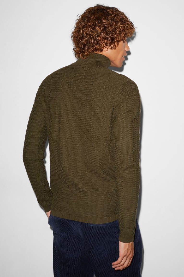  Vert Foncé Pulls C&A Clockhouse Polo Neck - france RJX-2133042