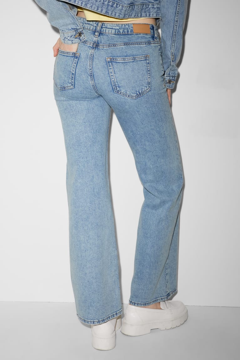  Bleu Bleu Clair Jean C&A Clockhouse Larges Leg High Taille Recycled - france POC-3771019