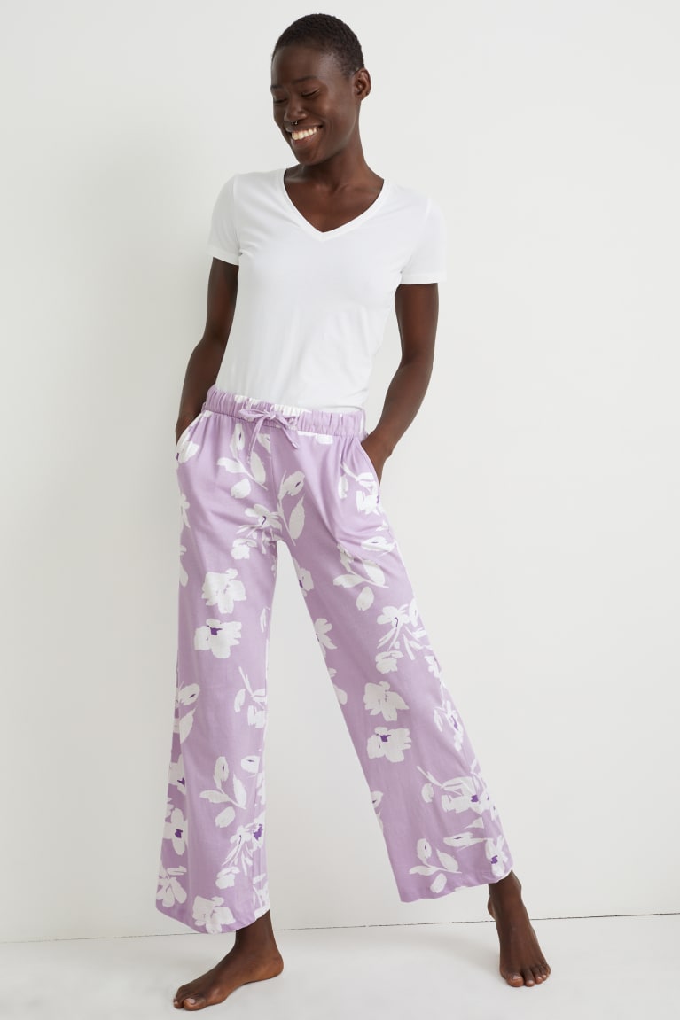  Violette Clair Vêtement De Nuit C&A Pyjama Bottoms Floral - france CMJ-1037186