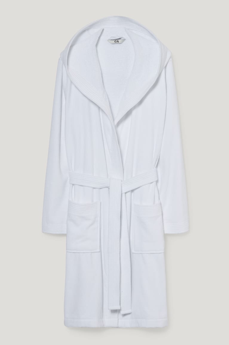  Blanche Vêtement De Nuit C&A Terry Bathrobe With Hood - france MPL-4035060