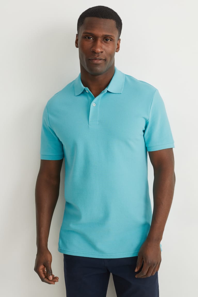  Turquoise Chemises C&A Polo Organic Coton - france RHG-6023684