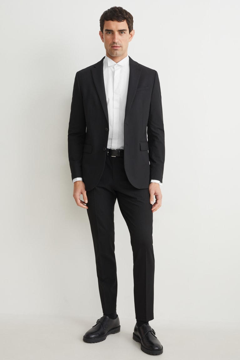  Blanche Chemises C&A Tuxedo Slim Fit Wing Collar Easy-iron - france CEI-2640296