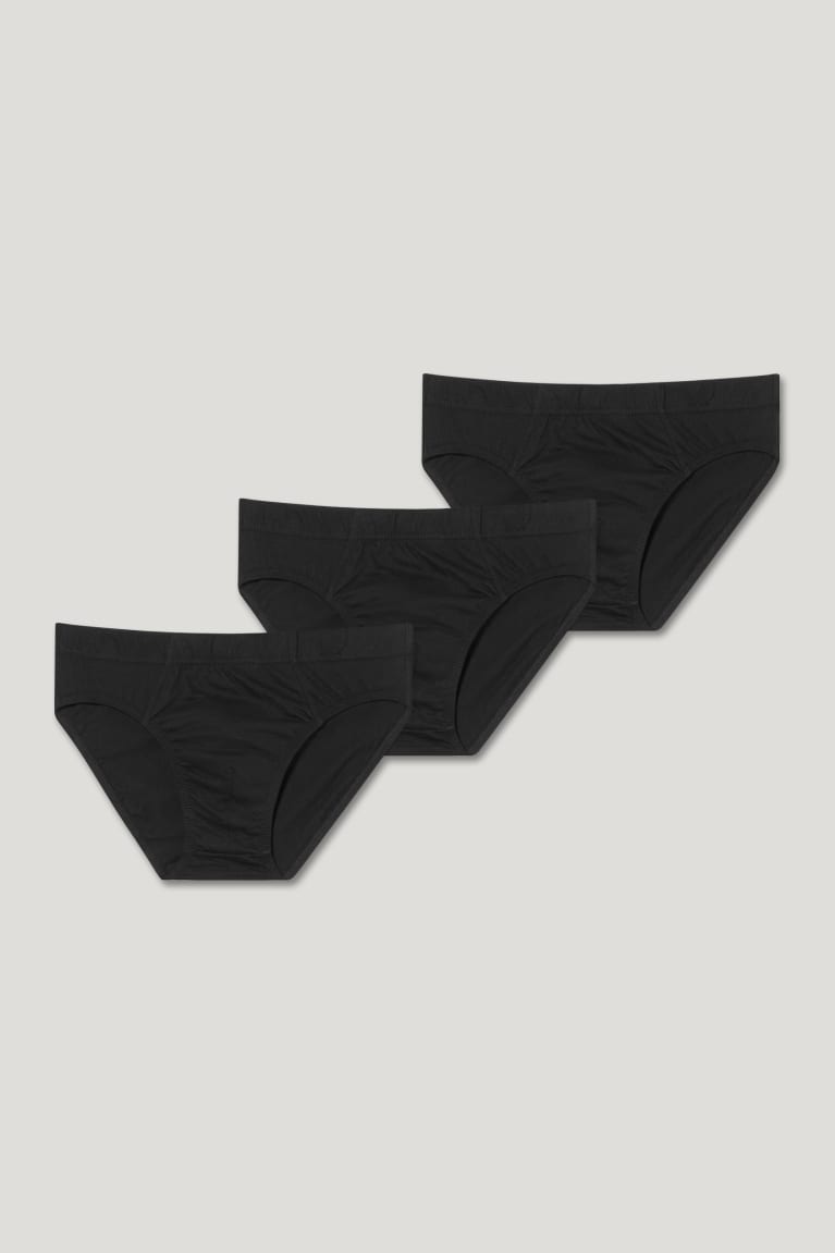  Noir Sous Vêtement C&A Multipack Of 3 Briefs Organic Coton - france ULP-0011594