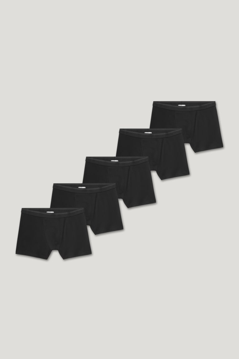  Noir Sous Vêtement C&A Multipack Of 5 Trunks Organic Coton Lycra - france VKU-6512610