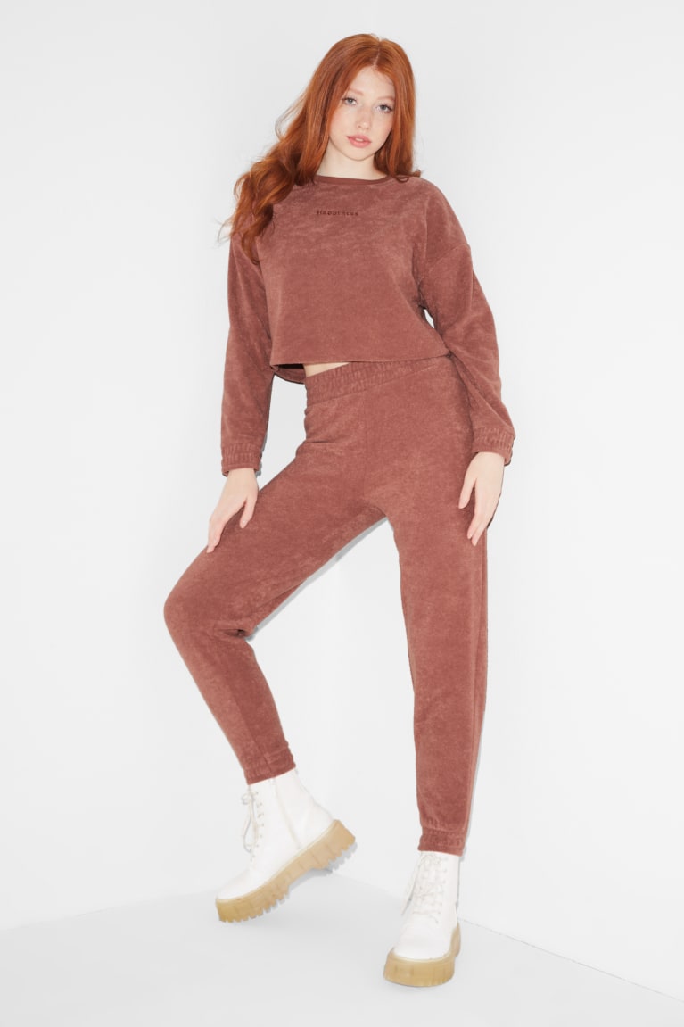  Terracotta Sweats C&A Clockhouse Cropped Terry Cloth - france EGE-8646276