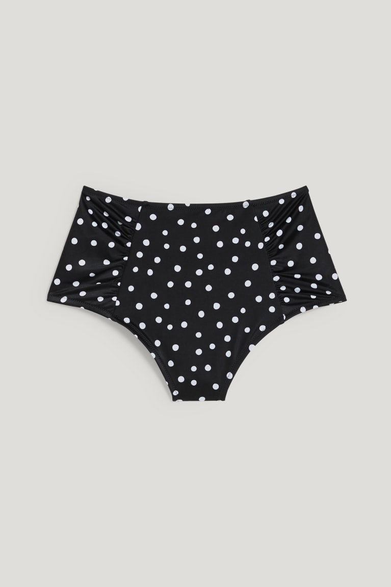  Noir Maillots De Bain C&A Bikini Bottoms High-rise Lycra Xtra Life Polka Dot - france SQB-2030570