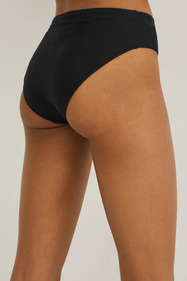  Noir Maillots De Bain C&A Bikini Bottoms Mid-rise Lycra Xtra Life - france EET-1904838