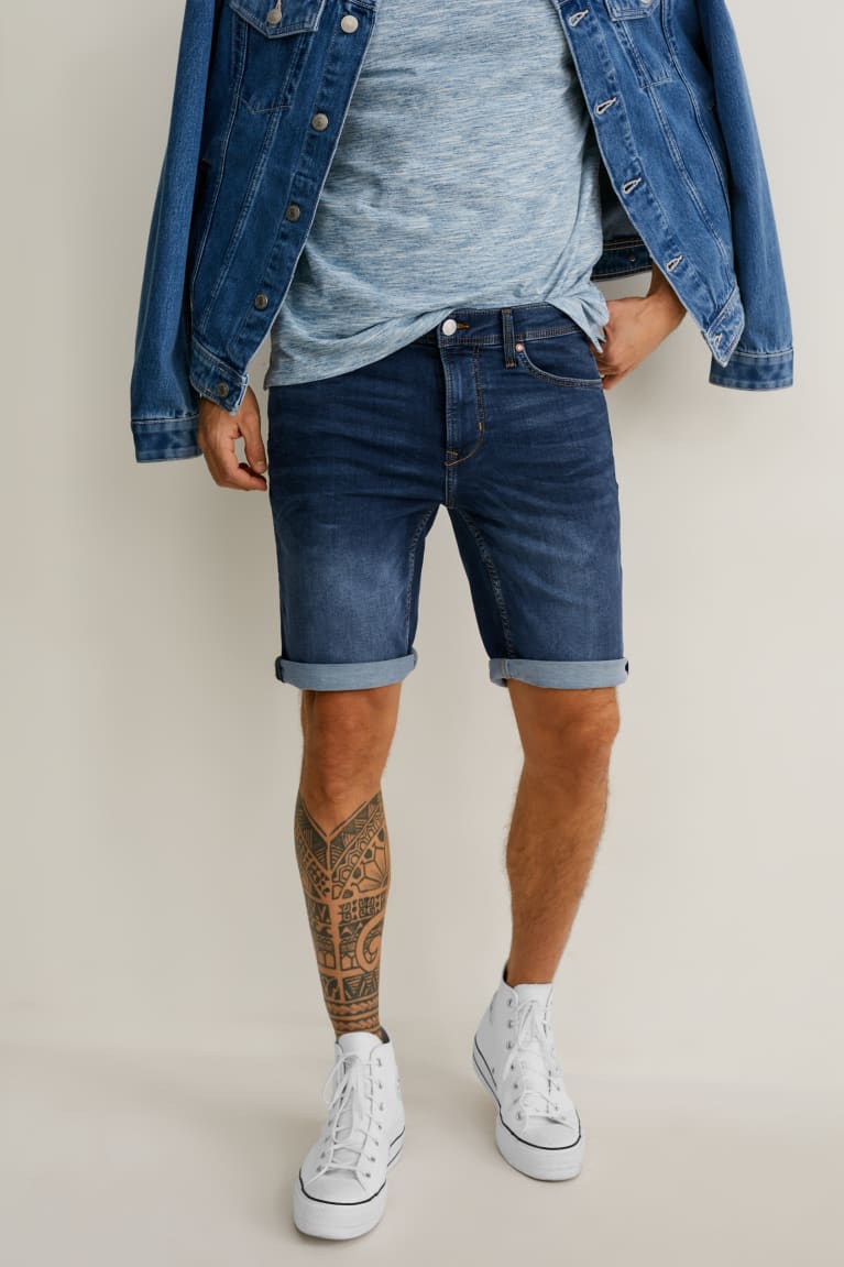  Bleu Bleu Foncé Shorts C&A Denim Flex Jog Denim - france RHQ-3237835