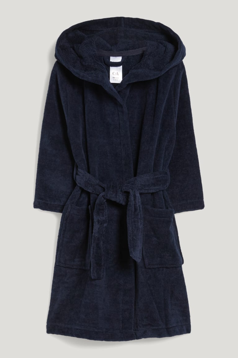  Bleu Foncé Sous Vêtement C&A Bathrobe With Hood - france JTE-4519201