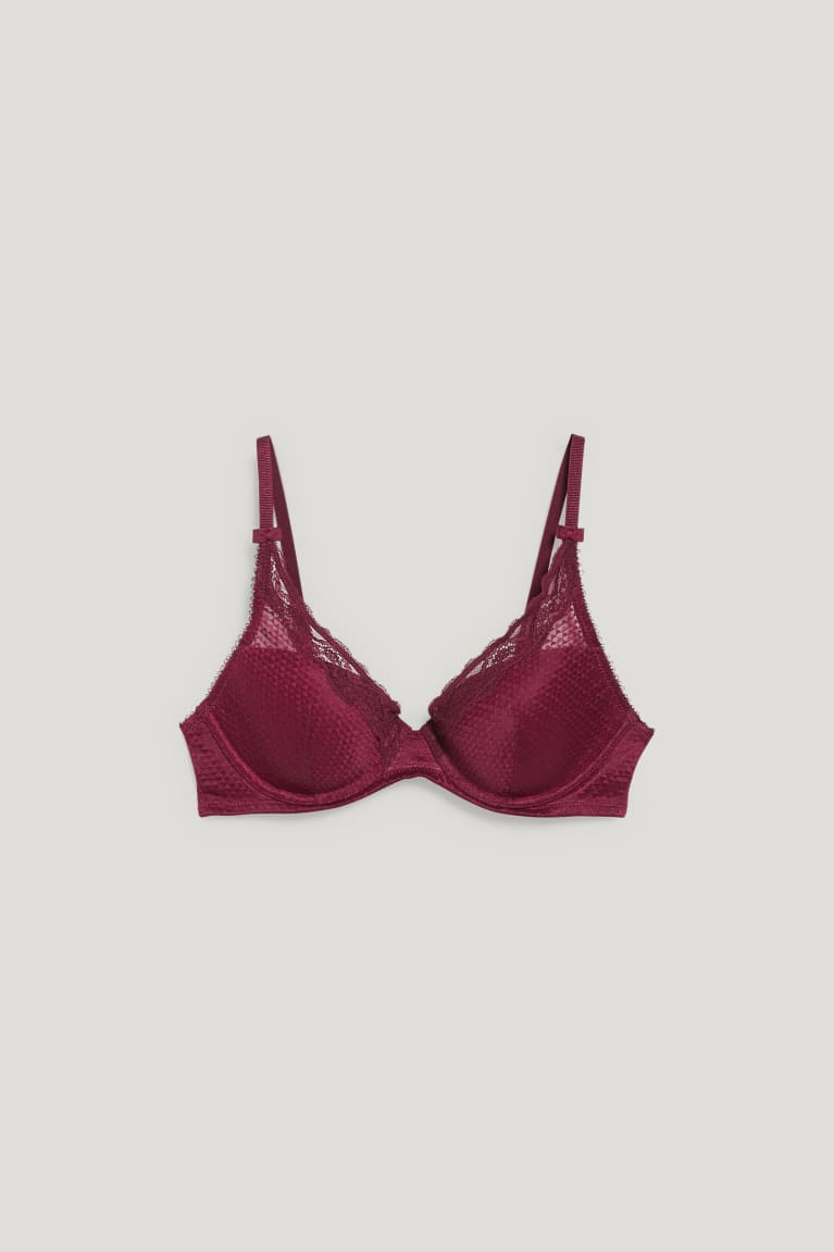  Bordeaux Sous Vêtement C&A Underwire Bra Demi Rembourré - france OFP-8789247