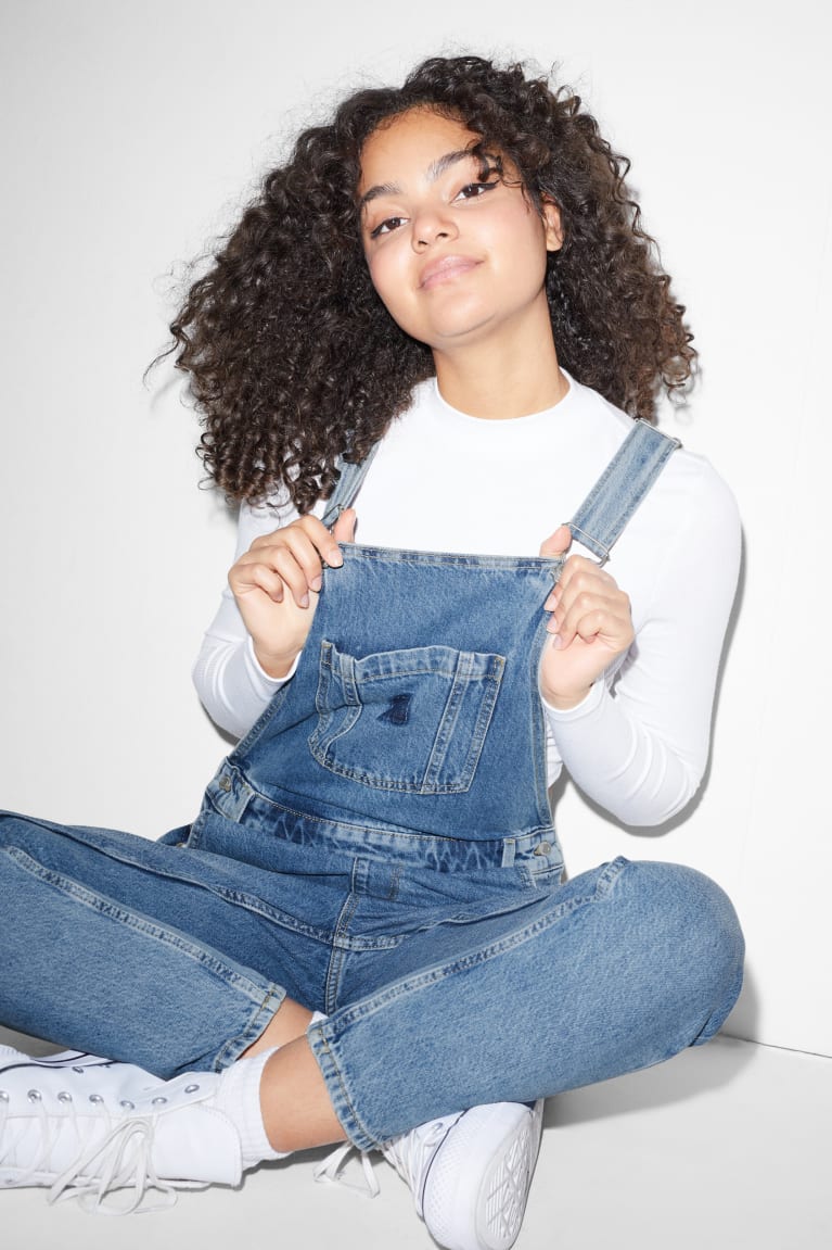  Bleu Bleu Clair Peignoir C&A Clockhouse Denim Dungarees - france AVH-2088070