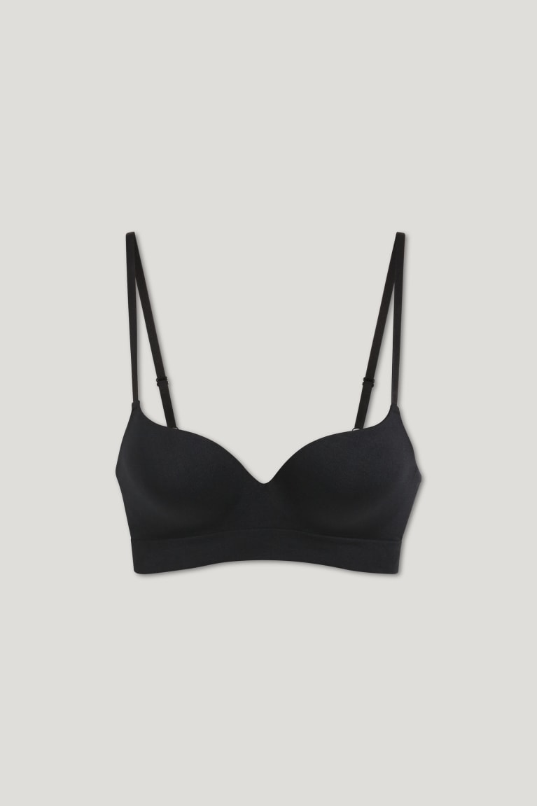  Noir Sous Vêtement C&A Non-wired Bra Plunge Push-up Seamless Lycra - france FLS-2334722