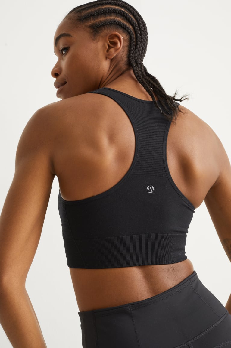  Noir Sous Vêtement C&A Sports Bra Rembourré Lycra Recycled - france VZU-7595783