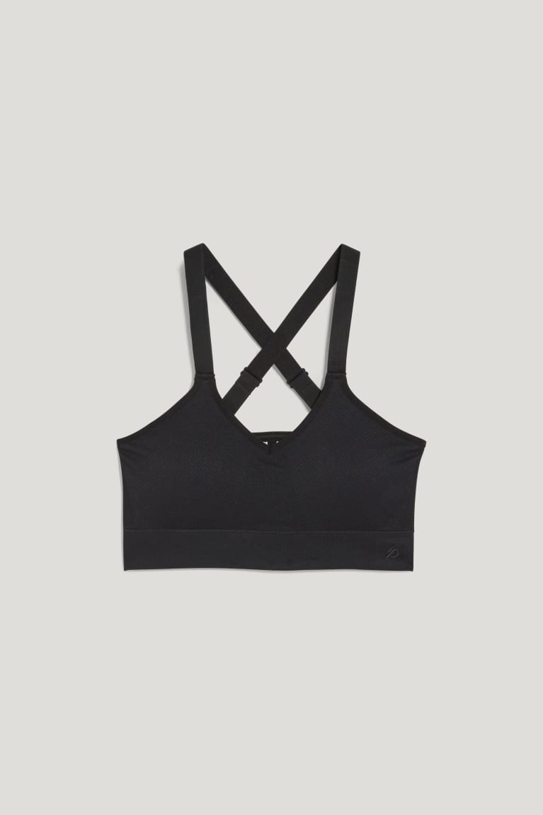  Noir Sous Vêtement C&A Sports Bra Rembourré Yoga 4 Way Stretch Recycled - france BHB-1107226