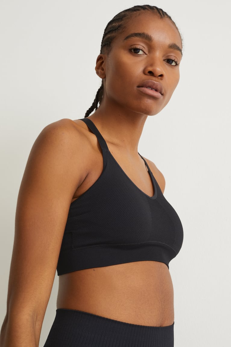  Noir Sous Vêtement C&A Sports Bra Rembourré Yoga Recycled - france VLX-3982262