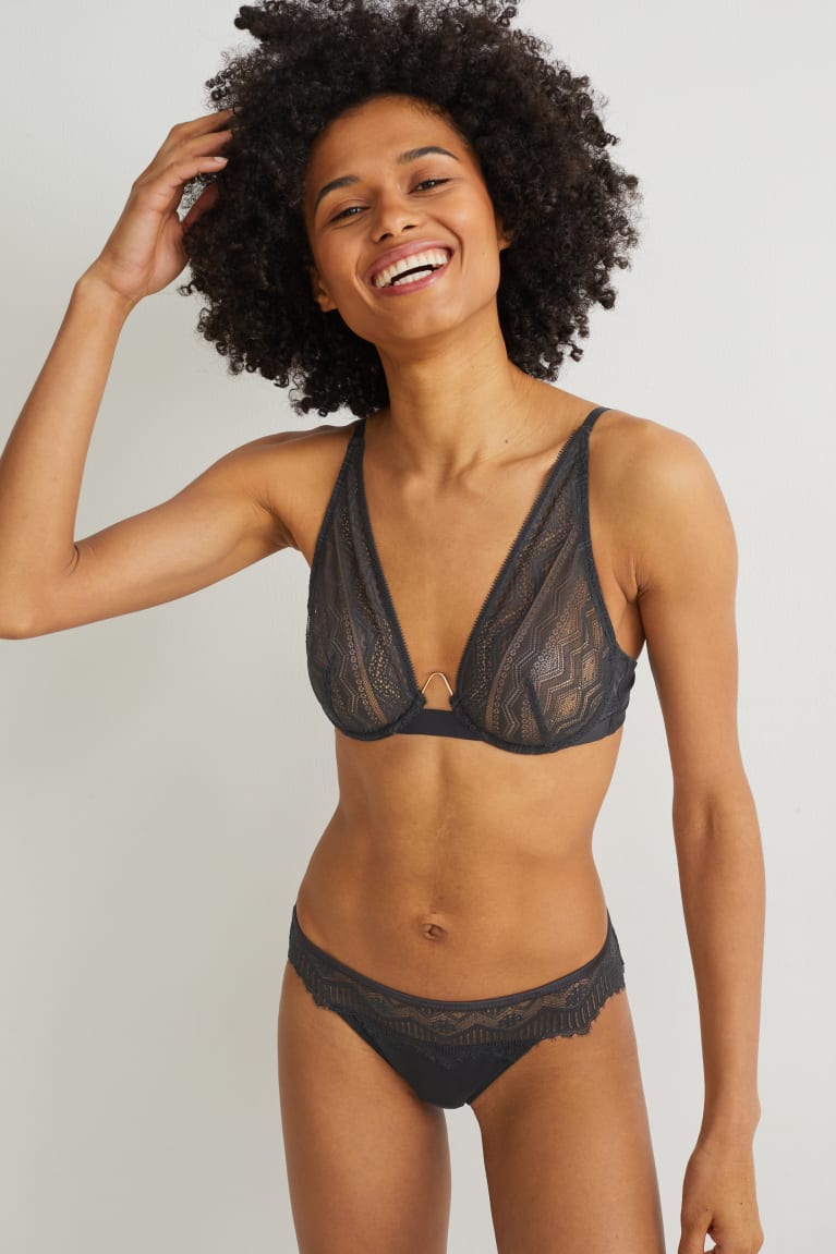  Noir Sous Vêtement C&A Underwire Bra - france RYO-2960052