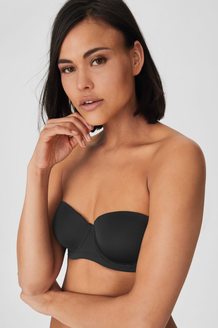  Noir Sous Vêtement C&A Underwire Bra Balconette Rembourré - france GWT-2594909