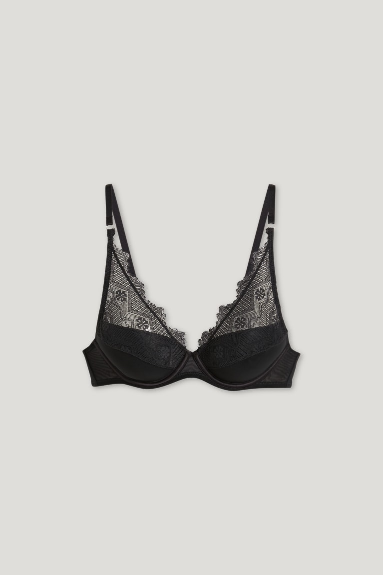  Noir Sous Vêtement C&A Underwire Bra Demi Rembourré - france MFL-2777338