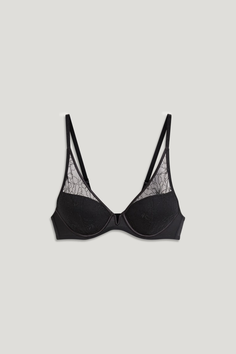  Noir Sous Vêtement C&A Underwire Bra Demi Rembourré - france AJA-5518768