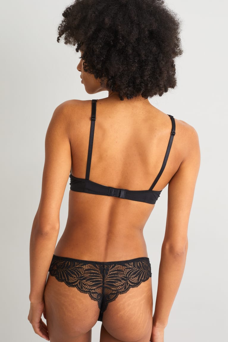  Noir Sous Vêtement C&A Underwire Bra Demi Rembourré - france TAR-6405160