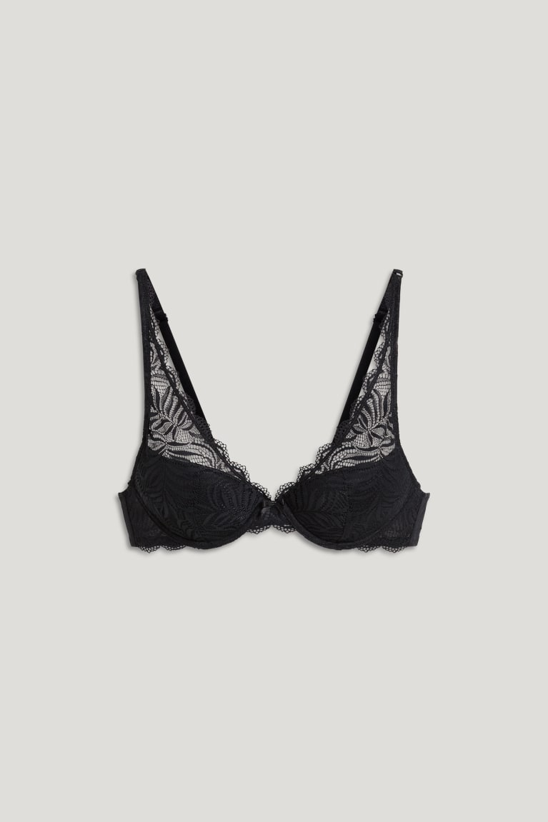  Noir Sous Vêtement C&A Underwire Bra Demi Rembourré - france TAR-6405160