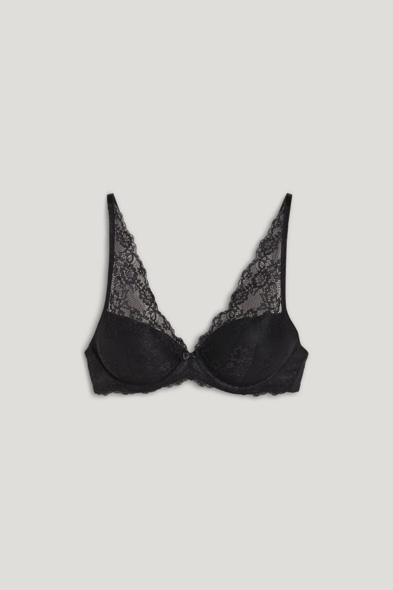  Noir Sous Vêtement C&A Underwire Bra Demi Rembourré - france RPH-4439931