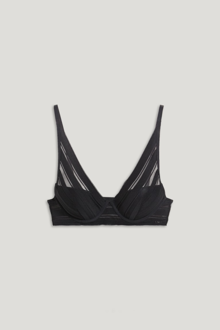  Noir Sous Vêtement C&A Underwire Bra Demi Rembourré - france RUC-7974939