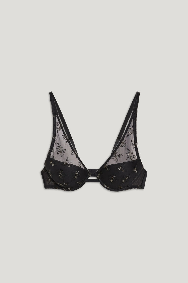  Noir Sous Vêtement C&A Underwire Bra Demi Rembourré - france RUN-0122229