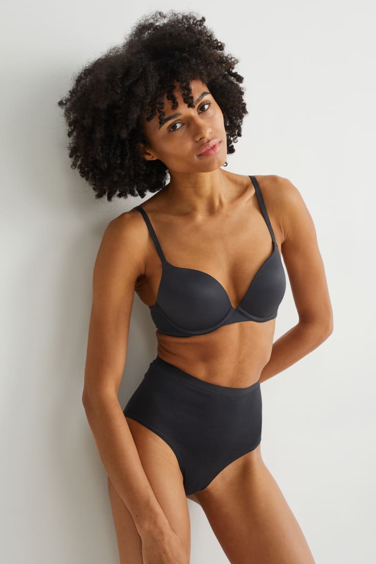  Noir Sous Vêtement C&A Underwire Bra Demi Rembourré Push-up - france GKY-4736357