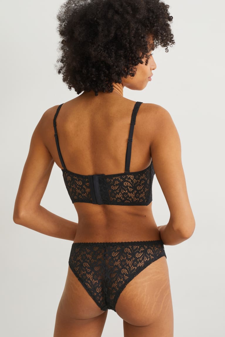  Noir Sous Vêtement C&A Underwire Bralette Rembourré - france EAY-9704672