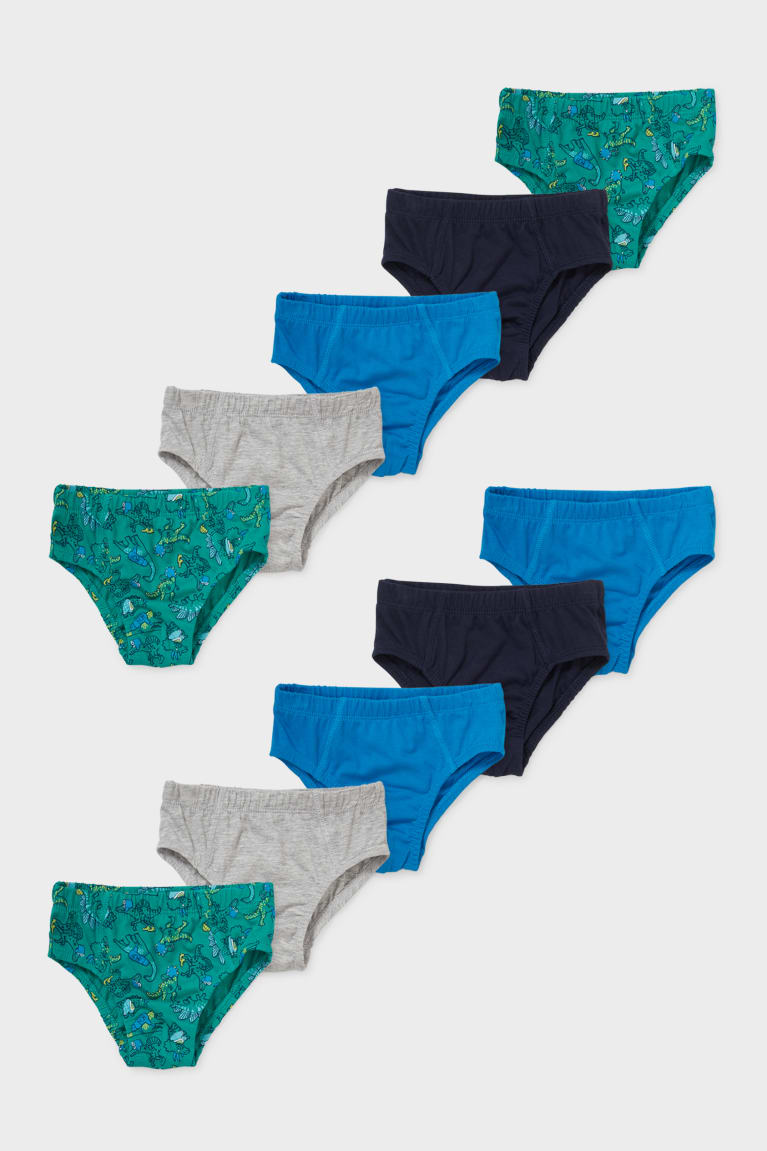  Noir Grise Sous Vêtement C&A Multipack Of 10 Briefs Organic Coton - france SSA-4006602