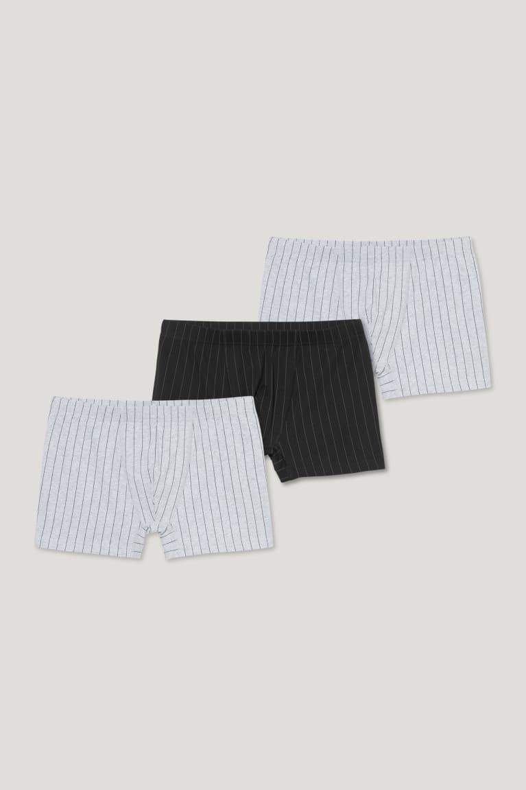  Noir Grise Sous Vêtement C&A Multipack Of 3 Trunks Organic Coton Pinstripes - france MWA-3510153