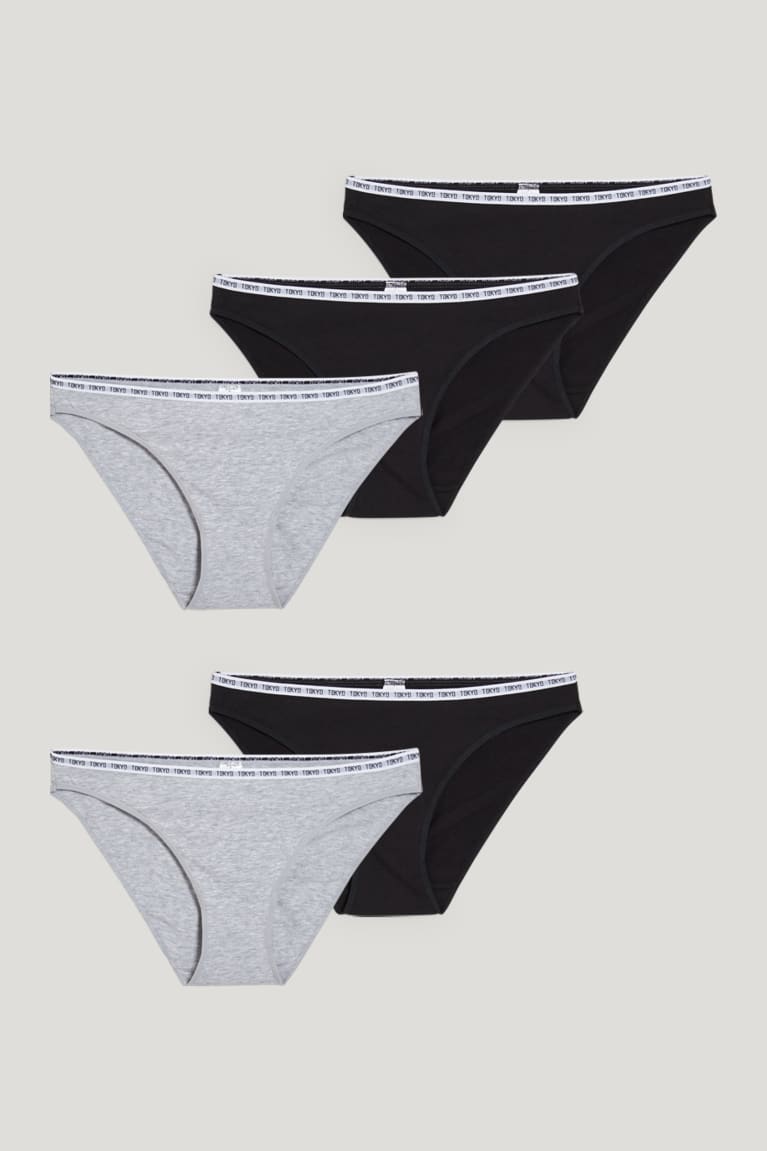  Noir Grise Sous Vêtement C&A Multipack Of 5 Briefs - france SSP-6605818