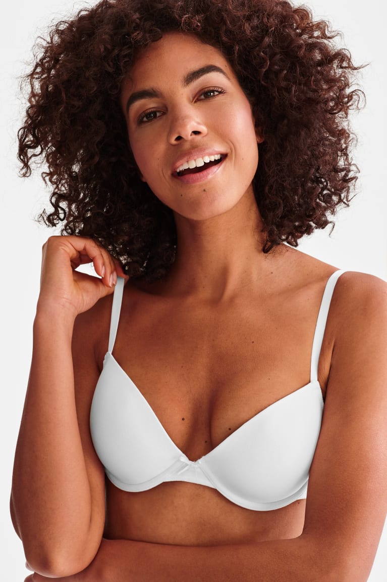  Noir Blanche Sous Vêtement C&A Multipack Of 2 Underwire Bra Demi Organic Coton - france SIN-3470328