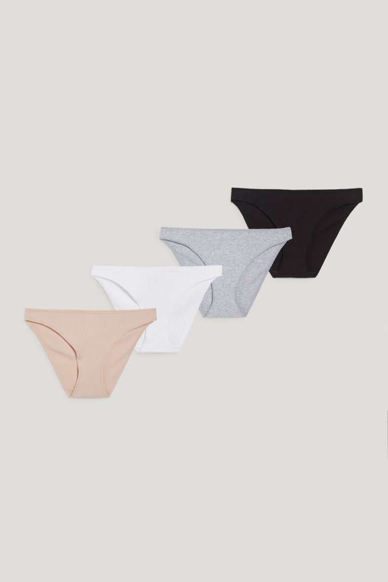  Noir Blanche Sous Vêtement C&A Multipack Of 4 Briefs - france DUU-2463171