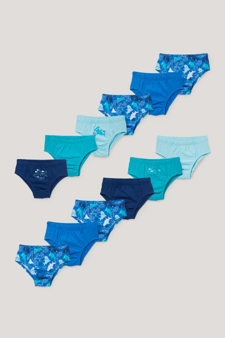  Bleu Sous Vêtement C&A Multipack Of 12 Briefs Organic Coton - france LPF-5801203