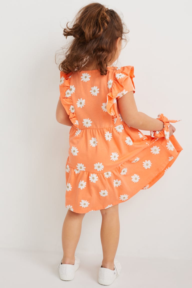  Orange Peignoir C&A Set And Scrunchie With Recycled Coton - france FRO-4659597